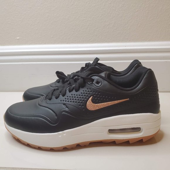 Nike women Air Max 1 G Golf Shoe AQ0865-002 Black Metall - Picture 2 of 10